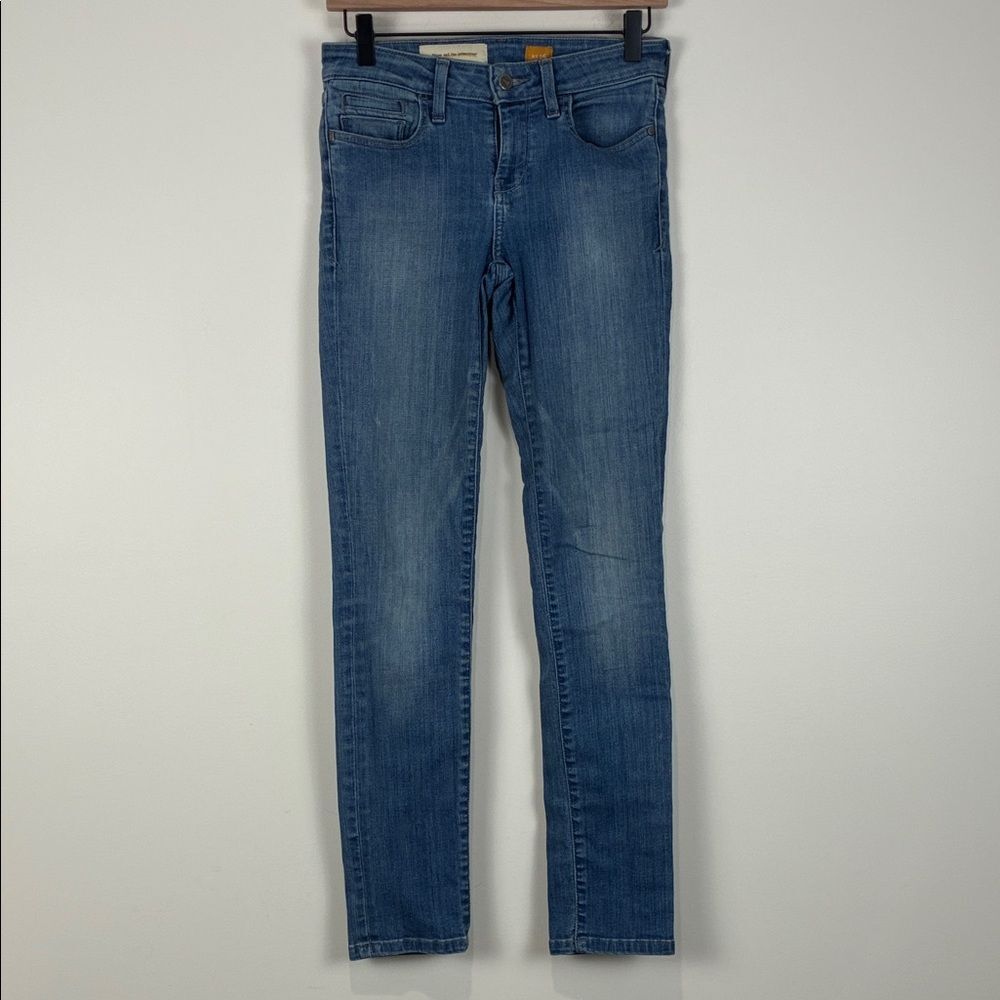Pilcro Letterpress Women’s 26 Straight Peg Jeans Low-Rise Anthro Light Wash